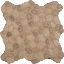 Travertine Blend Pebbles 12 in. x 12 in. x 10 mm Tumbled Mesh-Mounted Mosaic Tile (10 sq. ft. / case)