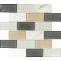 Glacier Peak Subway 12 in. x 12 in. x 8 mm Glass Stone Mesh-Mounted Mosaic Tile