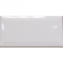 Bright Glazed Snow White 3 in. x 6 in. Ceramic Beveled Edge Wall Tile (10 sq. ft. / case)