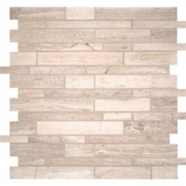 White Quarry Interlocking 12 in. x 12 in. x 10 mm Honed Marble Mesh-Mounted Mosaic Wall Tile (10 sq. ft. / case)