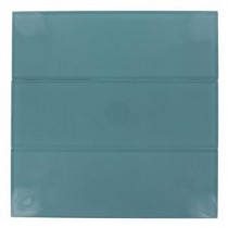 Contempo 4 in. x 12 in. x 8 mm Turquoise Polished Glass Floor and Wall Tile